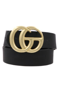 GO Belt Matte Gold Buckle in Black
