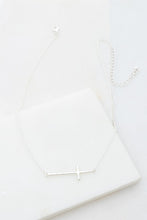 Load image into Gallery viewer, HAMMERED SIDEWAY CROSS NECKLACE
