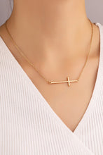 Load image into Gallery viewer, HAMMERED SIDEWAY CROSS NECKLACE
