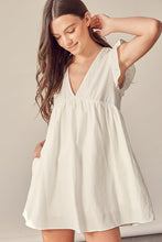 Load image into Gallery viewer, V NECK BABYDOLL DRESS WITH SHORT LINED
