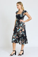 Load image into Gallery viewer, Flutter Sleeve Ditsy Floral Chevron Sundress
