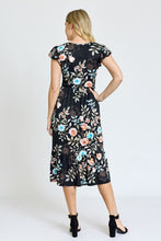 Load image into Gallery viewer, Flutter Sleeve Ditsy Floral Chevron Sundress
