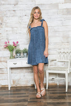 Load image into Gallery viewer, Solid Terry Short Dress with Shoulder Knots
